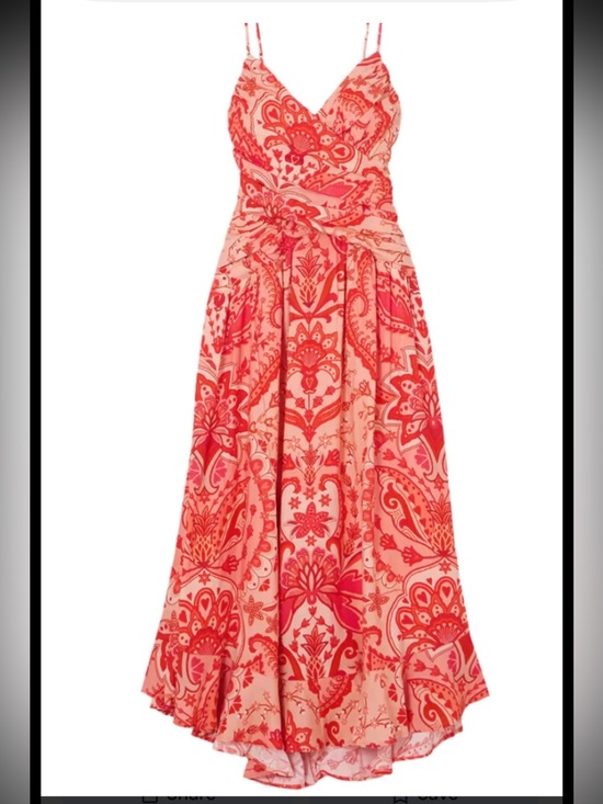FARM Rio Dresses & Skirts - New! Farm Rio small linen blend crossover back tie string jaipur midi dress.